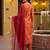 Orange embroidered straight kurta trousers with dupatta set