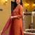 Orange embroidered straight kurta trousers with dupatta set