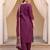 Burgundy embroidered straight kurta trousers with dupatta set