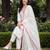 White embroidered straight kurta trousers with dupatta set