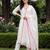 White embroidered straight kurta trousers with dupatta set