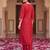Red embroidered straight kurta trousers with dupatta set