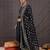 Black printed a-line kurta trousers with dupatta set
