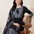 Black printed straight kurta trousers with dupatta set