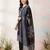 Black printed straight kurta trousers with dupatta set