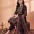 Black printed straight kurta trousers with dupatta set