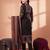 Black printed straight kurta trousers with dupatta set