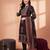 Black printed straight kurta trousers with dupatta set