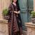 Black printed straight kurta trousers with dupatta set