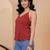 Maroon cotton printed top for women