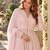 Pink georgette readymade anarkali suit with chikankari & embroidery work