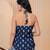 Blue cotton printed top for women