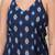 Blue cotton printed top for women