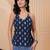 Blue cotton printed top for women