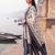 Blue printed straight kurta trousers with dupatta set