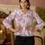 Purple polyester printed top for women