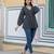 Black cotton printed top for women