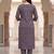 Blue printed straight kurta trousers with dupatta set