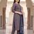 Blue printed straight kurta trousers with dupatta set