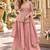 Peach chinon readymade suit with embroidery & sequence work