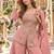 Peach chinon readymade suit with embroidery & sequence work