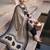 Cream printed straight kurta trousers with dupatta set
