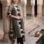Cream printed straight kurta trousers with dupatta set