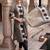 Cream printed straight kurta trousers with dupatta set