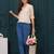 Off-white cotton printed top for women