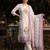 Cream printed straight kurta trousers with dupatta set
