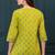 Green cotton printed top for women