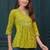 Green cotton printed top for women