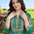 Green printed straight kurta palazzo with dupatta set