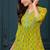 Green cotton printed top for women