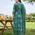 Green printed straight kurta palazzo with dupatta set