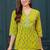 Green cotton printed top for women