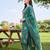 Green printed straight kurta palazzo with dupatta set