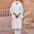 Blue embroidered straight kurta trousers with dupatta set