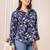 Blue cotton printed top for women