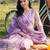 Lavender printed straight kurta salwar with dupatta set