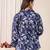 Blue cotton printed top for women