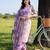 Lavender printed straight kurta salwar with dupatta set