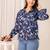 Blue cotton printed top for women