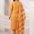 Mustard printed straight kurta trousers with dupatta set