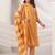 Mustard printed straight kurta trousers with dupatta set
