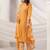 Mustard printed straight kurta trousers with dupatta set