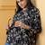 Black cotton printed top for women