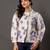 Off-white cotton printed top for women