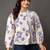 Off-white cotton printed top for women
