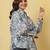 Blue cotton printed top for women